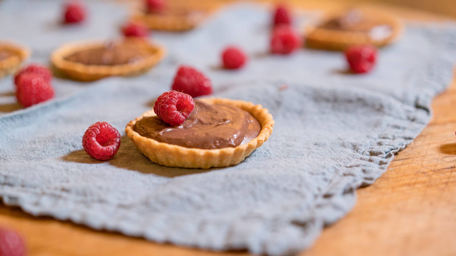 Nutella Tartlets with fresh raspberries