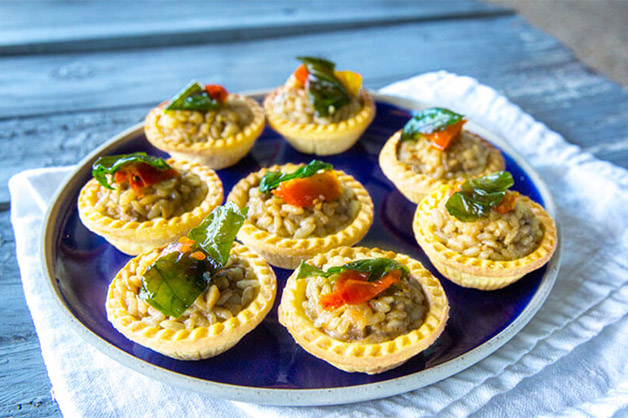 Mushroom and Spinach Tartlets, Plated