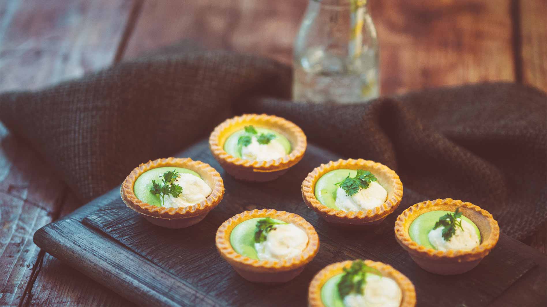 Pea and Feta Tartlets with Pampas Unbaked Shells