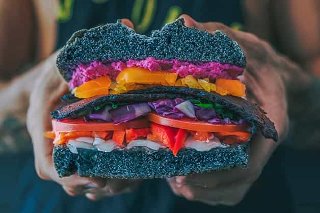 This image shows off a vegan inspired sandwich