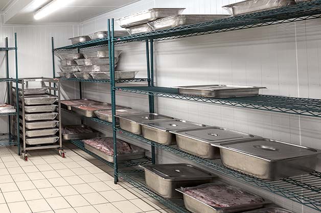 Steel containers used for storage in the kitchen