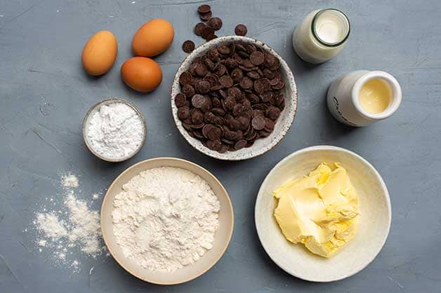 Image of the chocolate tart raw ingredients