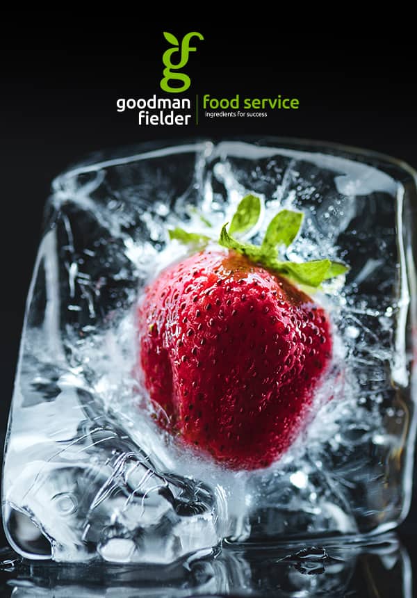Poster of strawberry frozen in ice