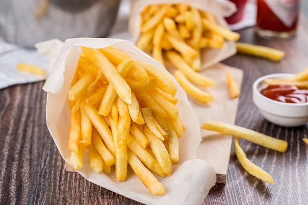 Image is of fresh hot chips