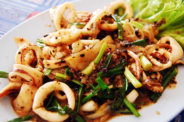 Image is of chilli squid