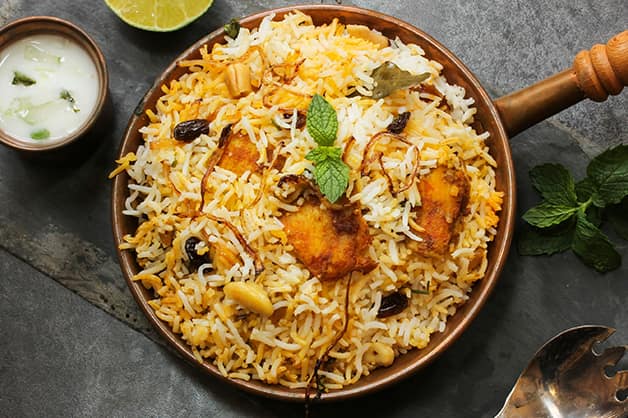 Indian biryani dish is pictured here